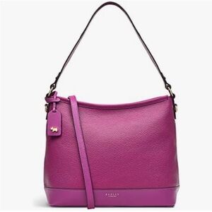 RADLEY London Babington Plain Ziptop Shoulder Handbag Pink/ Purple/ Fush…